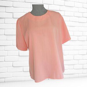 Lauren Lee Peach Blouse Short Sleeve Boxy 90s Keyhole